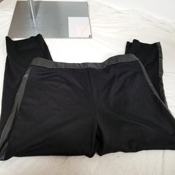 Metaphor Faux Leather Stretch Legging Pant Bottom 14P Black Tuxedo Gothic Punk A - Picture 6 of 11